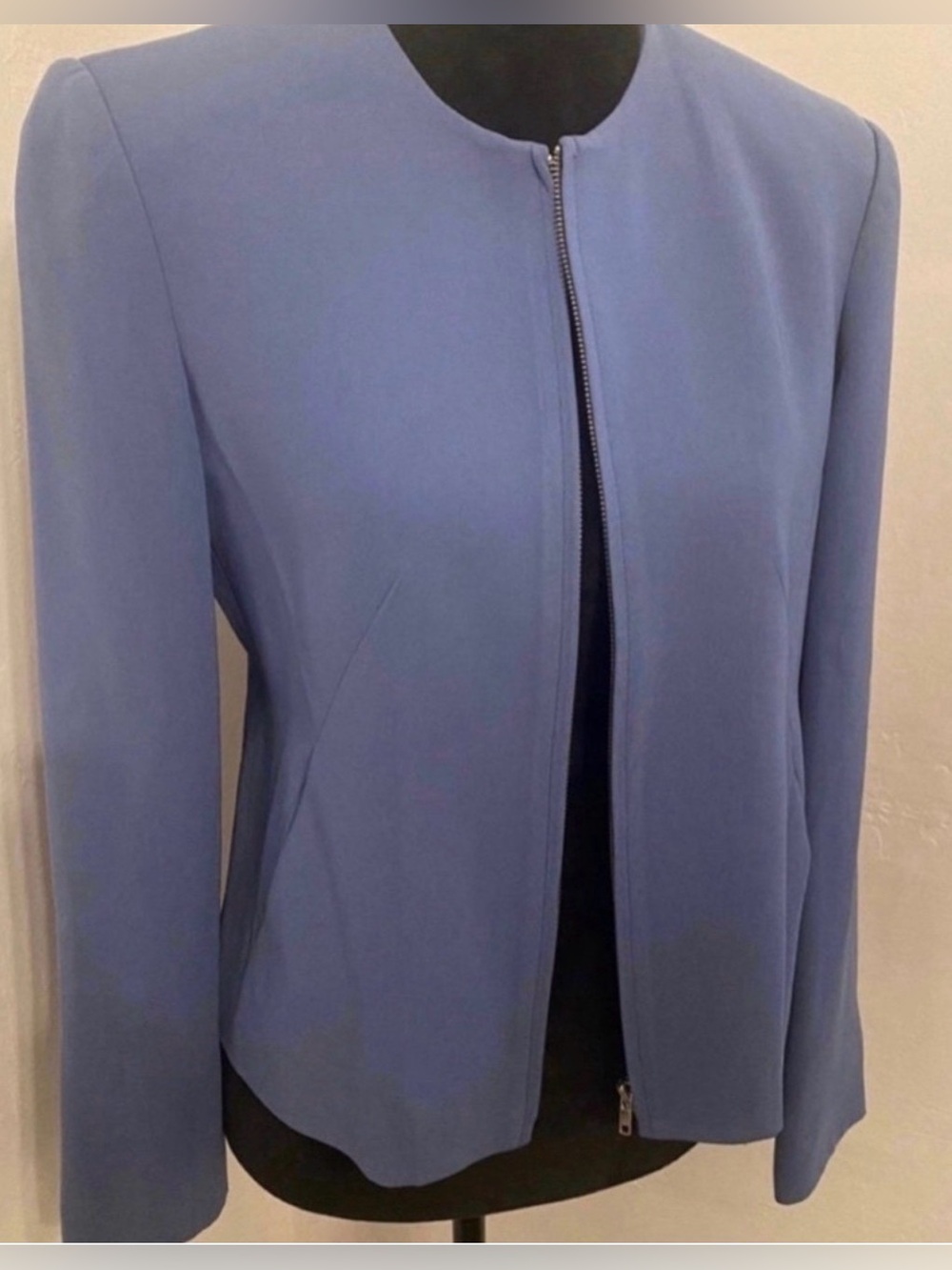 Classic Women's Light Blue Zip-Front Jacket (Size S)